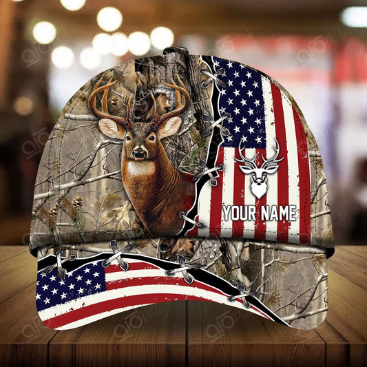 Cornbee American Flag Hunting Personalized Hats 3D Multicolored