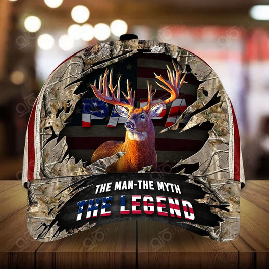 Cornbee Pride Loralle PAPA Hunting Personalized Hats 3D Multicolored