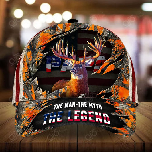 Cornbee Pride Loralle PAPA Hunting Personalized Hats 3D Multicolored