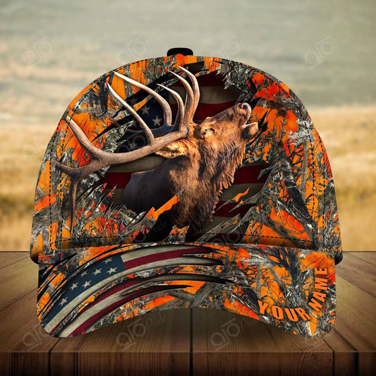 Cornbee Premium Elk Hunting Personalized Hats 3D Multicolored