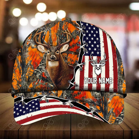 Cornbee American Flag Hunting Personalized Hats 3D Multicolored