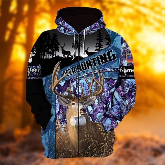 Cornbee Personalized Name The Uniqe Deer Hunting Hoodie & Zip Hoodie 3D Multicolor