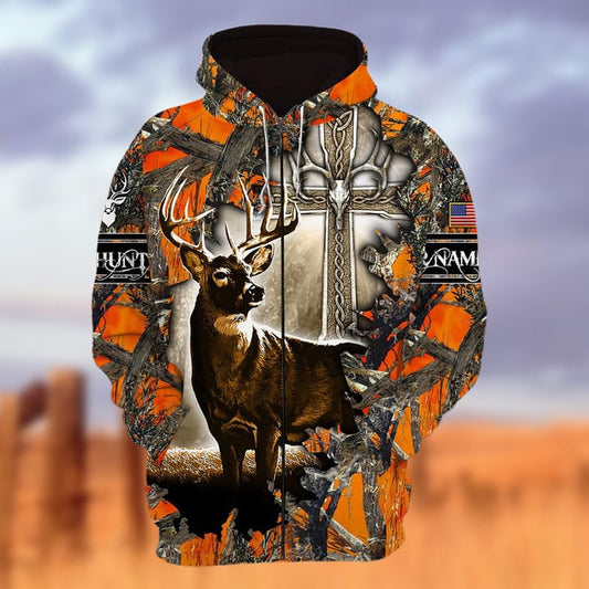 Cornbee Personalized Name The Uniqe Deer Hunting 3D Hoodie & Zip Hoodie