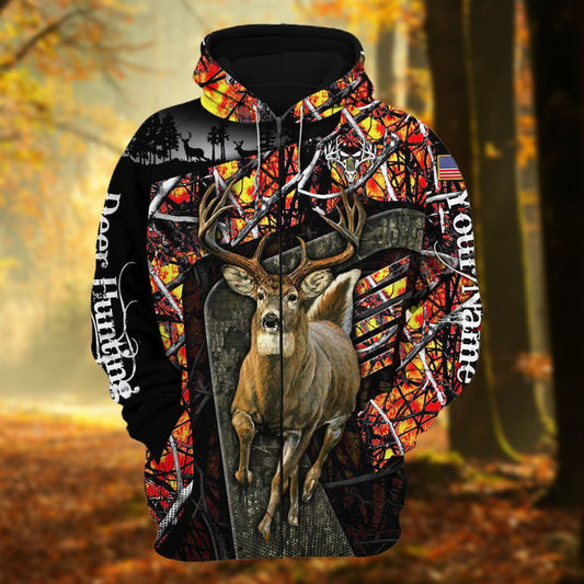 Cornbee Personalized Name The Uniqe Deer Hunting 3D Hoodie & Zip Hoodie