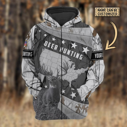 Cornbee Personalized Name Premium Deer Hunting Hoodie & Zip Hoodie 3D Multicolor