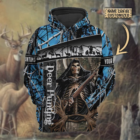 Cornbee Personalized Name The Death Deer Hunting Hoodie & Zip Hoodie 3D Multicolor
