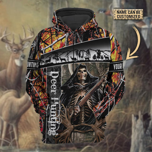 Cornbee Personalized Name The Death Deer Hunting Hoodie & Zip Hoodie 3D Multicolor