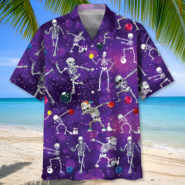 Cornbee Bowling Skeleton Hawaiian Shirt