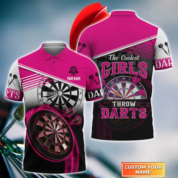 Cornbee The Coolest Girls Throw Darts Personalized Name 3D Shirt
