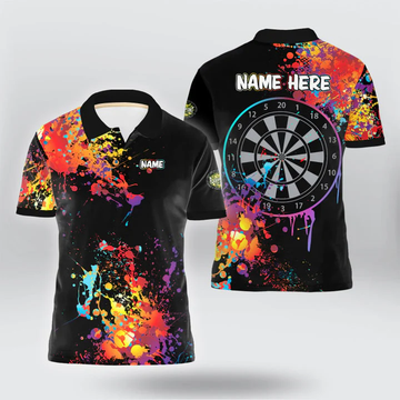 Cornbee Darts Painted Black Color Personalized Name And Team Name 3D Shirt