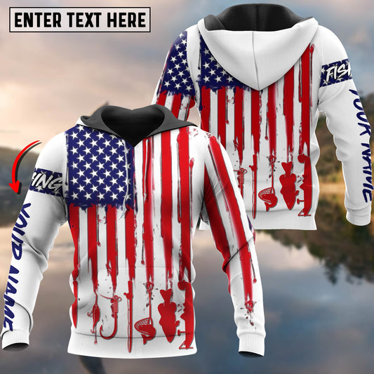Cornbee Fishing Flag Us Customize Name 3D Shirts