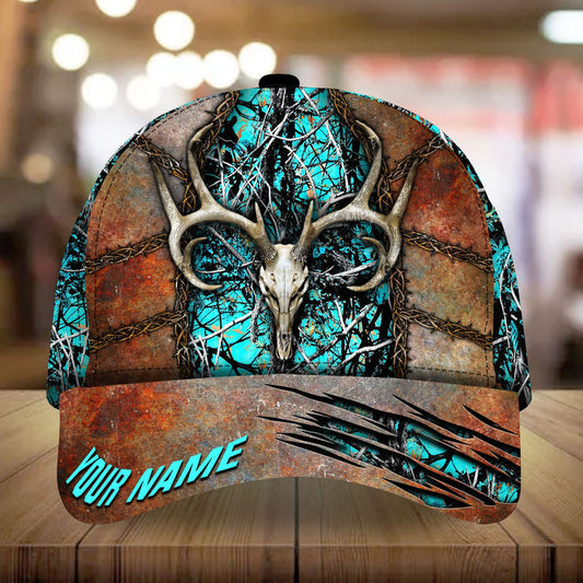 Cornbee Skull Deer Hunting Steel Pattern 3D Multicolor Personalized Cap