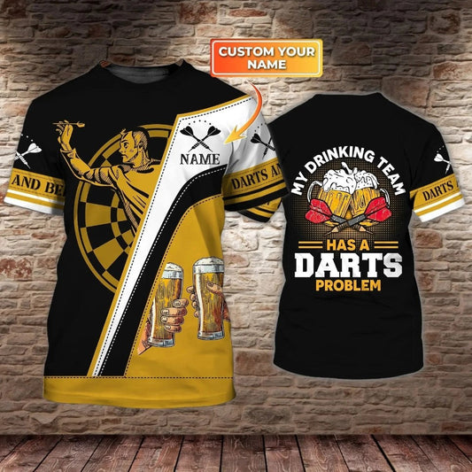 Cornbee Dart Personalized 3D All Over Printed Drinkers Play Darts 2 Shirt