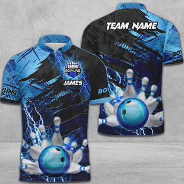 Cornbee Bowling And Pins Thunder Break Multicolor Option Customized Name 3D Shirt