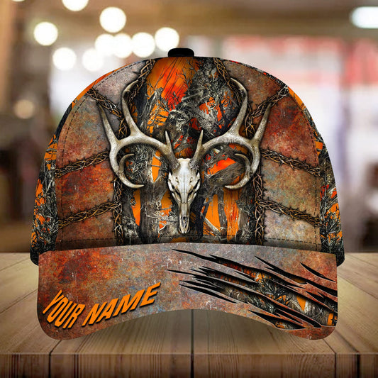 Cornbee Skull Deer Hunting Steel Pattern 3D Multicolor Personalized Cap