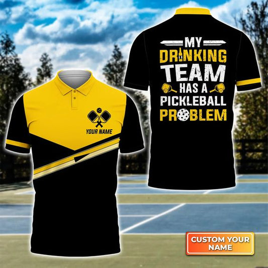 Cornbee Personalized Name Pickleball 3D Polo Shirt for My Drinking Team