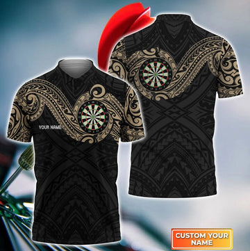 Cornbee Dart Personalized Name Maori Tattoo 3D Shirt