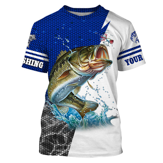 Cornbee Customized Name Bass Fishing Jerseys Fishing Blue Fishing 3D Shirts