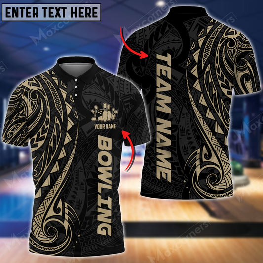 Cornbee Bowling And Pins Maori Multicolor Option Customized Name 3D Shirt