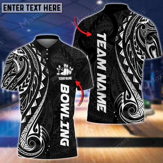 Cornbee Bowling And Pins Maori Multicolor Option Customized Name 3D Shirt