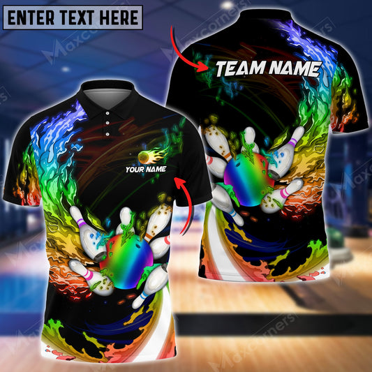 Cornbee Breath Of Fire Bowling And Pins 2.0 Customized Name 3D Shirt