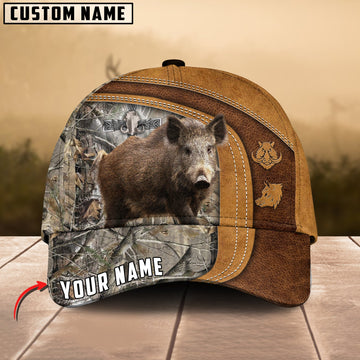 Cornbee Cross America Hunting Boar Leather Pattern Personalized Hats 3D Multicolored