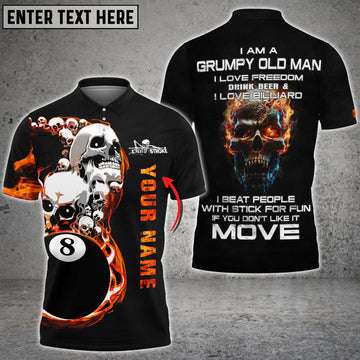 Cornbee Billiard Grumpy Old Man Billiard Personalized Unisex Shirt
