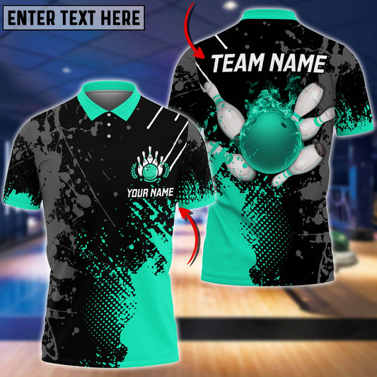 Cornbee Fire Paint Bowling And Pins Multicolor Option Customized Name 3D Shirt