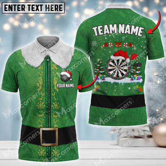 Cornbee Darts Christmas Elf Customized Name And Team Name 3D Shirt