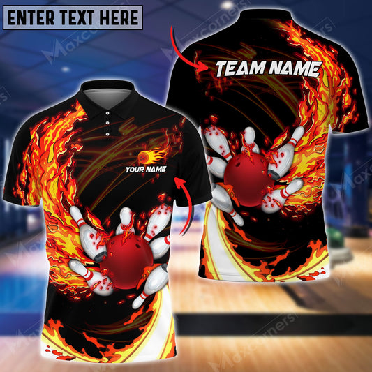 Cornbee Breath Of Fire Bowling And Pins Multicolor Option Customized Name 3D Shirt