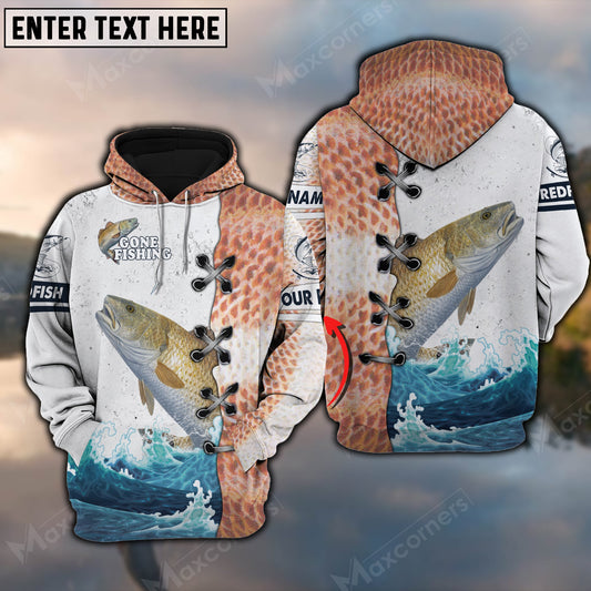 Cornbee Fishing Redfish Puppy Drum Skin Gone Customize Name 3D Shirts