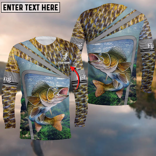 Cornbee Walleye Fishing Cool Customize Name 3D Shirts