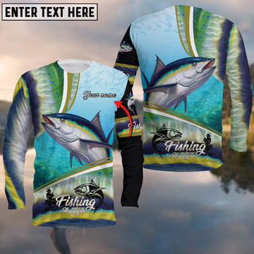 Cornbee Customize Name Fishing Tuna Makes Me Happy 3D Shirts