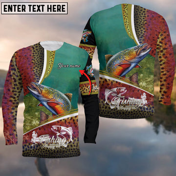 Cornbee Customize Name Fishing Trout Makes Me Happy 3D Shirts