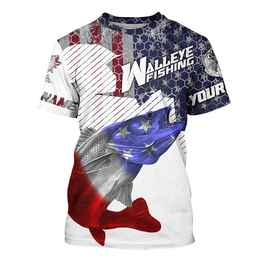 Cornbee Customize Name American Flag Walleye 3D Shirts