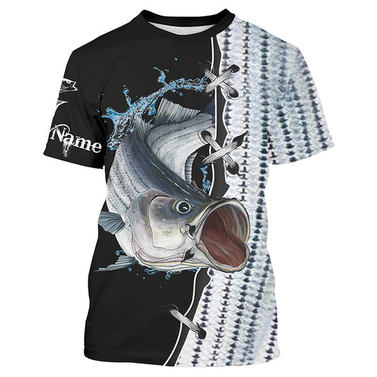 Cornbee Striped Bass Striper Fishing Customize Name Tournament 3D Shirts