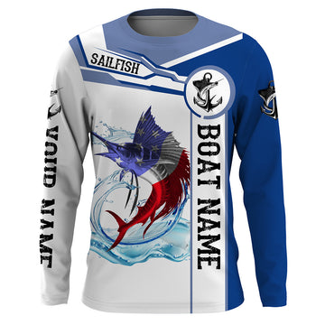 Cornbee Sailfish Fishing American Flag Custom Name And Boat Name