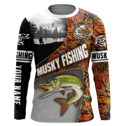 Cornbee Musky ( muskie) Halloween Fishing Customize Name 3D Shirts