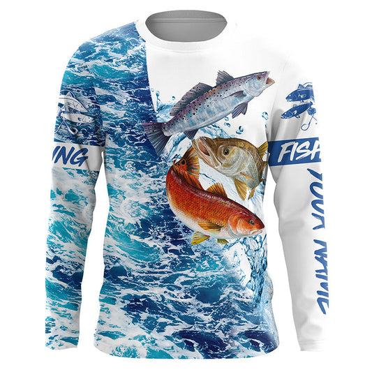 Cornbee Inshore Slam Redfish, Trout, Snook Customize Name 3D Shirts