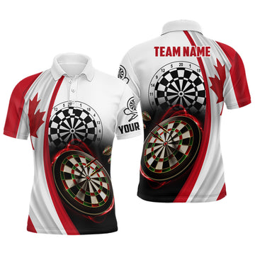 Cornbee Canada Flag Darts Polo Shirt Custom Darts Shirt