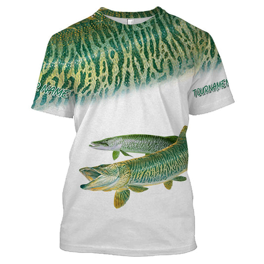 Cornbee Musky Tournament Fishing Customize Name 3D Shirts