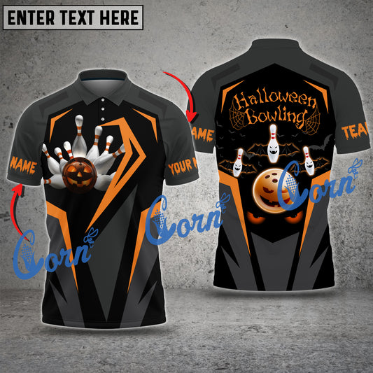 Cornbee Bowling And Pins Halloween Multicolor Option Customized Name, Team Name 3D Shirt (4 Colors)