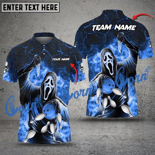 Cornbee Bowling Ghost Multicolor Option Customized Name, Team Name 3D Shirt (4 Colors)