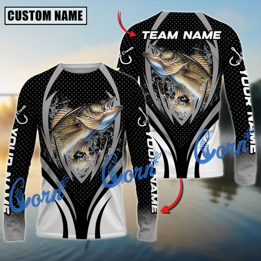 Cornbee Walleye Fishing Jersey Sport Pattern Sun Protection Personalized Name, Team Name 3D Shirt