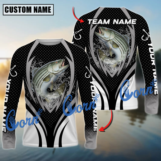 Cornbee Stripped Bass Fishing Jersey Sport Pattern Sun Protection Personalized Name, Team Name 3D Shirt