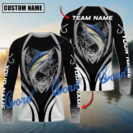 Cornbee Marlin Fishing Jersey Sport Pattern Sun Protection Personalized Name, Team Name 3D Shirt