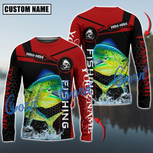 Cornbee Mahi-mahi Fishing Jersey Sport Pattern Sun Protection Personalized Name, Team Name 3D Shirt