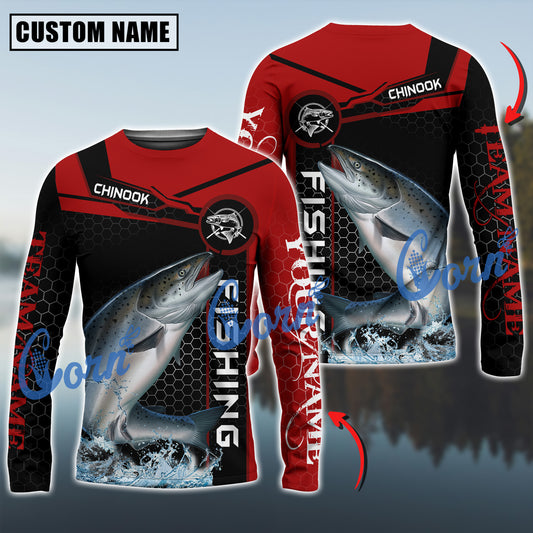 Cornbee Chinook Fishing Jersey Sport Pattern Sun Protection Personalized Name, Team Name 3D Shirt