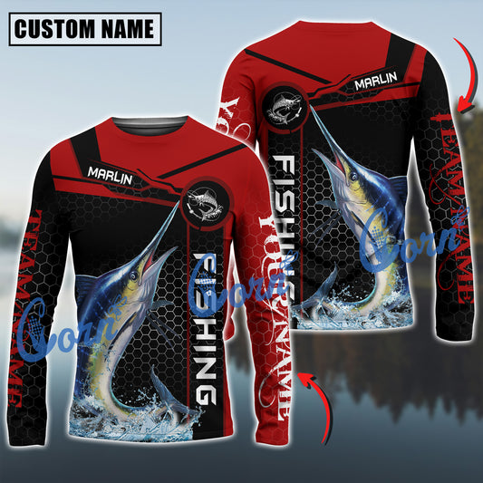 Cornbee Marlin Fishing Jersey Sport Pattern Sun Protection Personalized Name, Team Name 3D Shirt