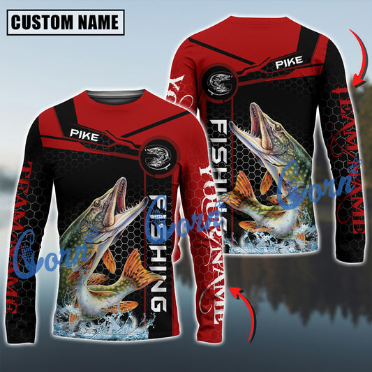 Cornbee Pike Fishing Jersey Sport Pattern Sun Protection Personalized Name, Team Name 3D Shirt